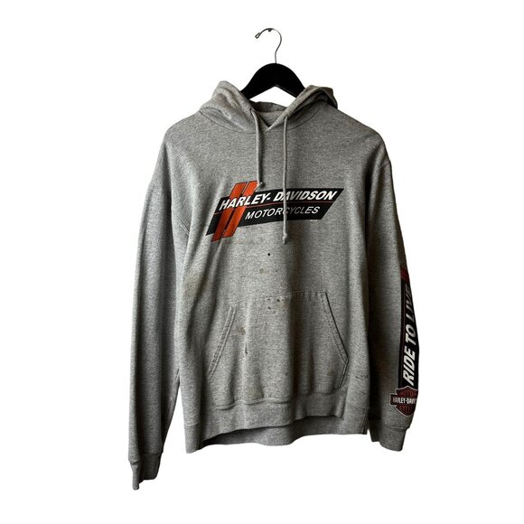 Harley Davidson Fort Wayne Indiana Hoodie Adult Gray Large Graphic - Picture 2 of 16